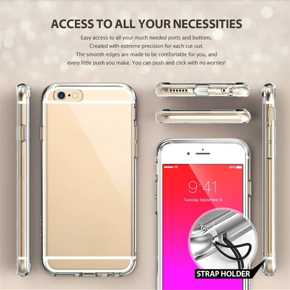 Прозрачный Гибридный Бампер Жесткий ПК чехол мягкая рамка противоударный для