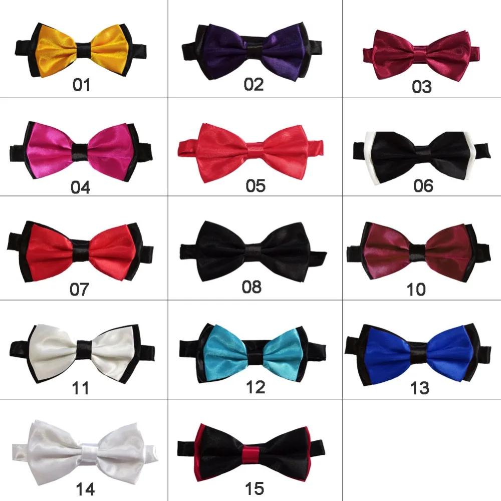 Мода новая мужская рубашка поло сплошной цвет галстук бабочка полиэстер с