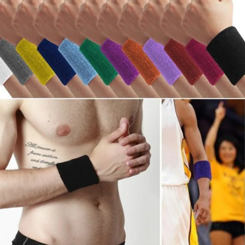 Unisex Professional Sport Wristband Sweat Running Fitness Bracer Tennis Badminton Basketball Strap Wrist Support Gym Accessories