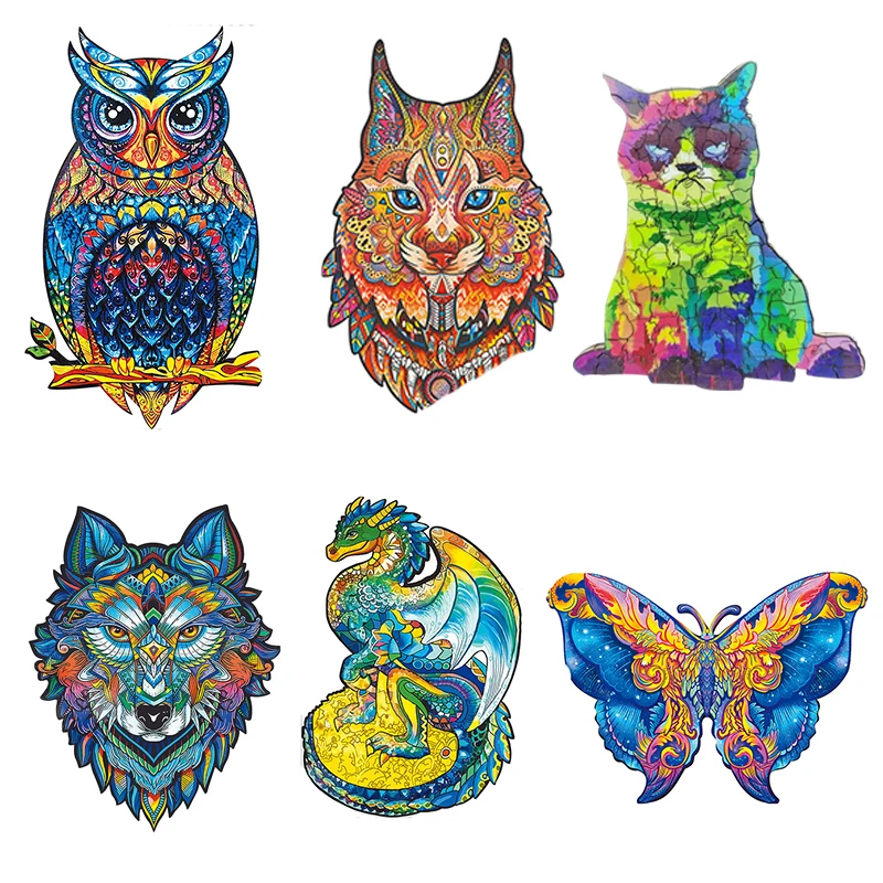 

Wooden Puzzles Animals Kids Cognitive Jigsaw Puzzle Wooden Toys for Children Baby Puzzle Toy Games Christmas Gift