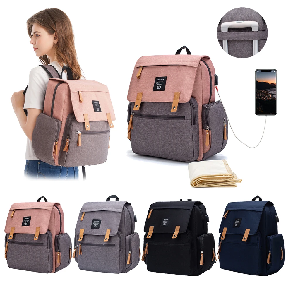 

Lequeen Maternity Diaper Bag Waterproof Large Capacity Mommy Bag Baby Stroller Bag Nappy Backpack For Mom Travel Baby Bag