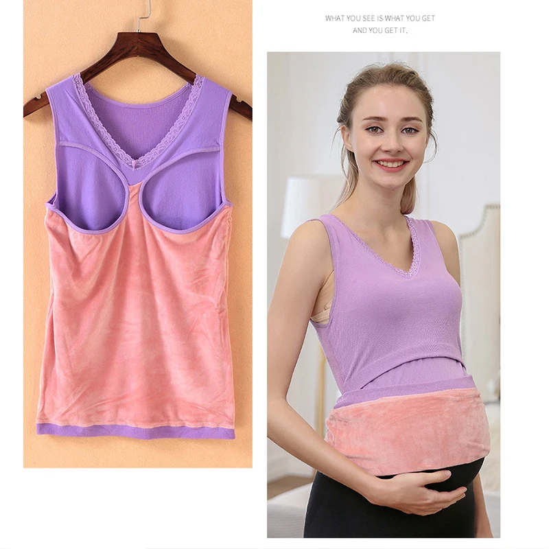 Menoea Maternity Vest Fashion New Womens Thick Warm Top V-neck Pregnant Women Breastfeeding Comfortable Clothings | Мать и ребенок