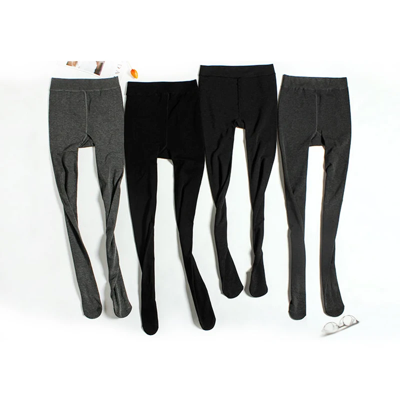 Новые бархатные плотные зимние колготки черного и серого цвета супер большого