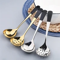 thick stainless steel creative long handle spoon tableware hot pot soup spoons ladle colander home kitchen cooking utensils