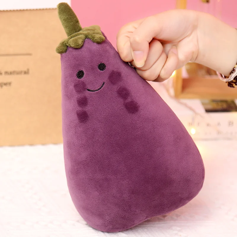 

25-75cm Kawaii Eggplant Plush Toys Stuffed Cartoon Plants Pillow Paintable Eggplant Dolls Kids Girls Room Decor Birthday Gifts