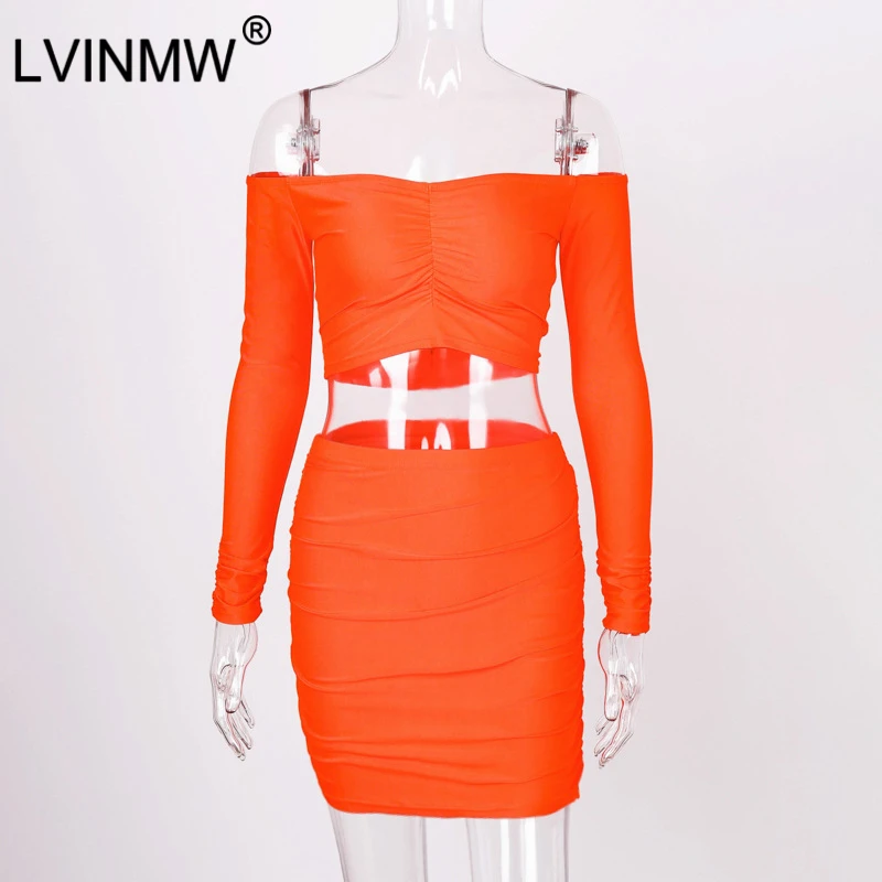 Женский комплект из двух предметов LVINMW однотонный укороченный топ с длинными