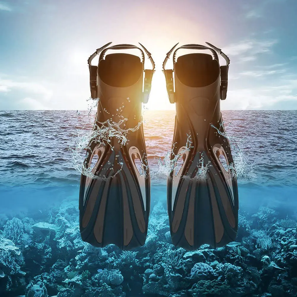 

Diving Fins Swim Foot Snorkelling Diving Travel Swim Fins Foot Flippers Paddle Training Accessory Black Scuba Diving Windsurf