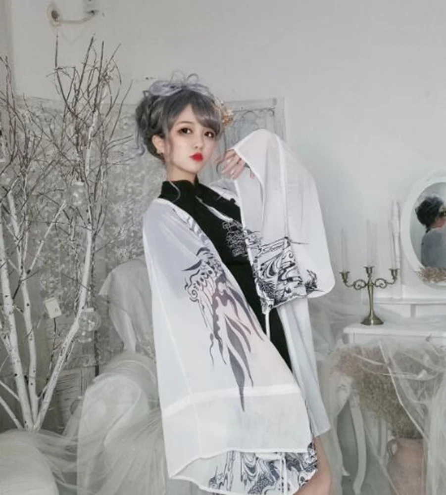 Кимоно женское японский кардиган рубашка блузка женские летние пляжные Топы -