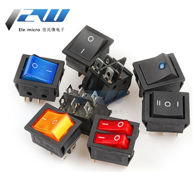 KCD4 клавишный переключатель кнопка вкл. Выкл. 2 положения 4 Pin 6 электрическое