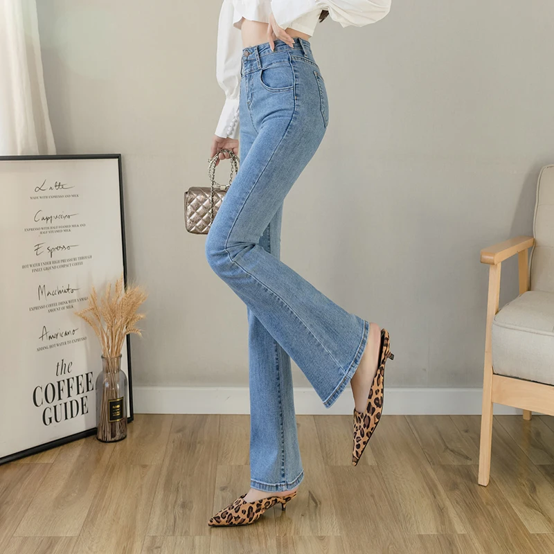 

Woman clothes Flare jeans women 2021 new high stretch slim slimming Korean fashion jeans woman high waist Jean women