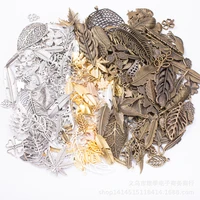 mixed 100gram leaves charm pendants for bracelet necklace jewelry accessory diy craft jewelry making al800005