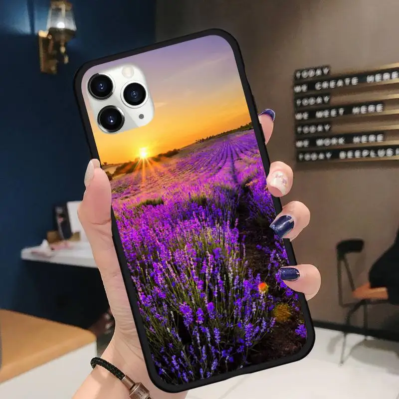 

Simple lavender Purple flowers Phone Case for iPhone 11 12 pro XS MAX 8 7 6 6S Plus X 5S SE 2020 XR Soft silicone