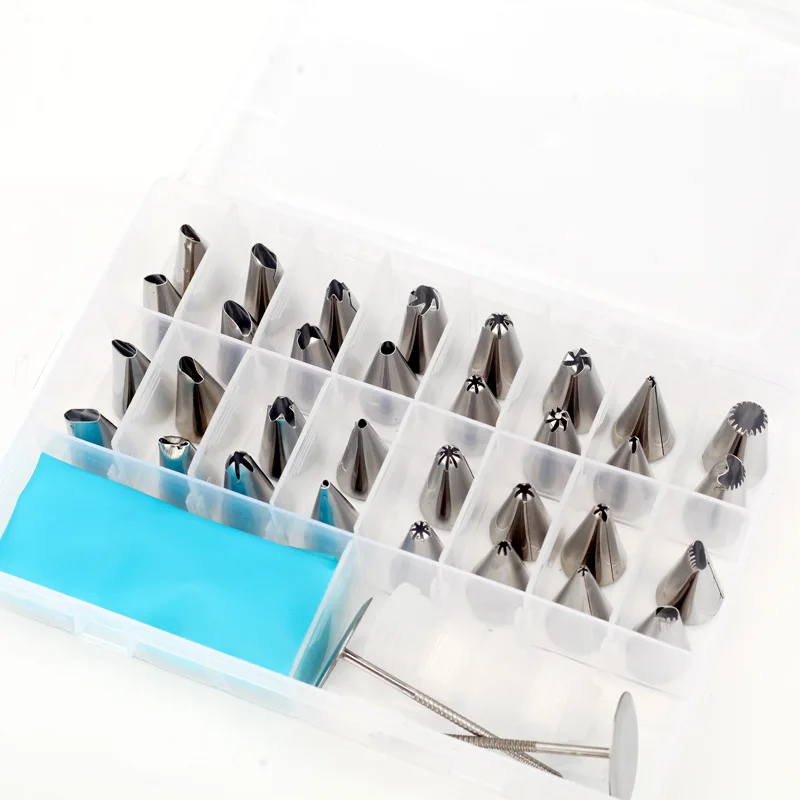 38 шт. насадки для украшения тортов из нержавеющей стали|Принадлежности выпечки| |