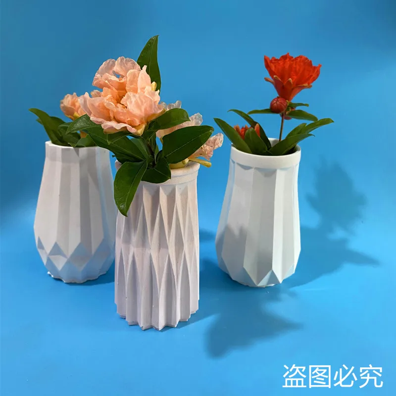 

Art Origami Vase Concrete Mold Big Cement Vase Molds Flower Arrangement Container Silicone molds for Clay Epoxy Resin