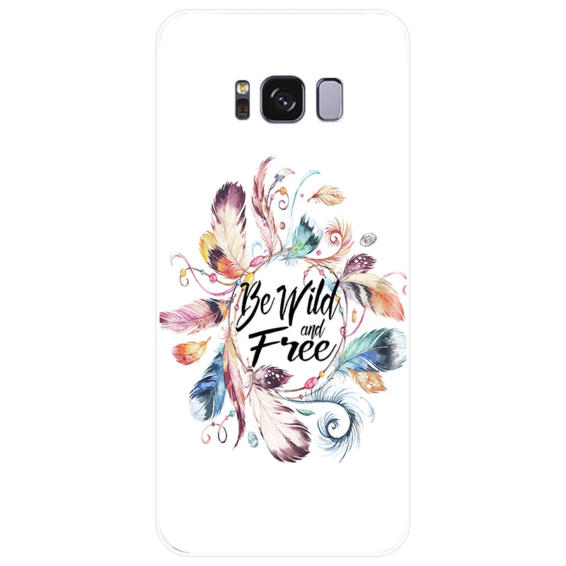 Красивый чехол с перьями для телефона из ТПУ Samsung Galaxy S6 S7 S8 S9 S10 PLUS S6EDGE S7EDGE NOTE8 9 S10LITE