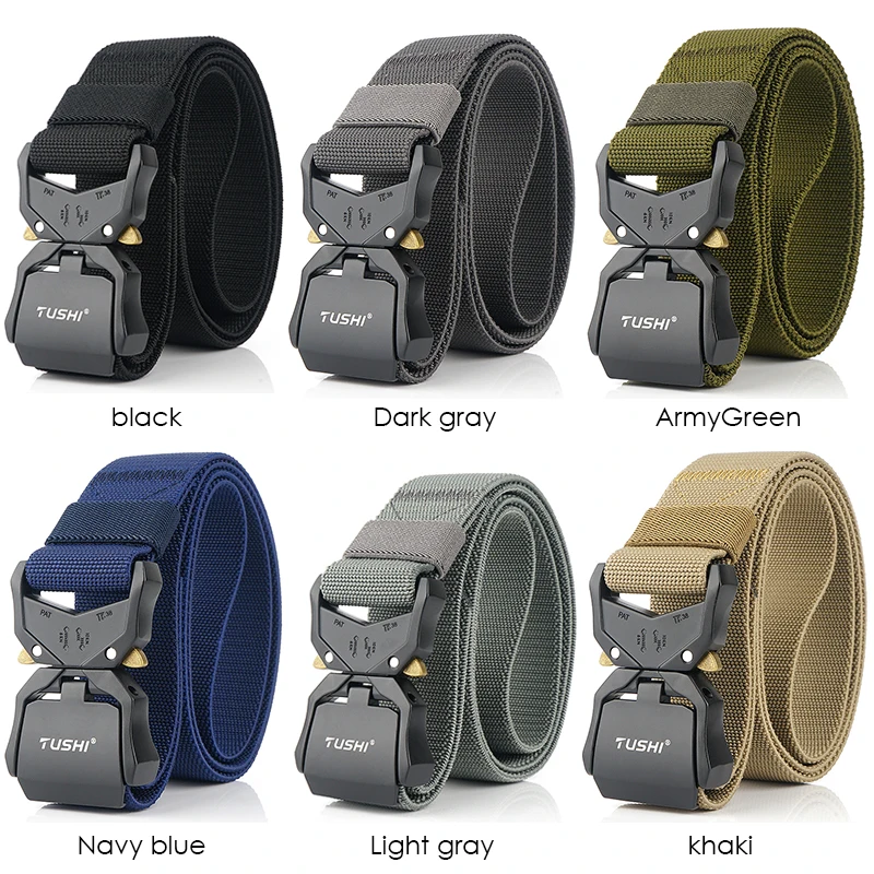 Ремень HSSEE тактический Мужской из алюминиевого сплава с быстроразъемной пряжкой