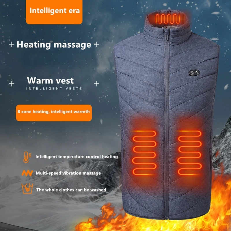 

Winter Outdoor Jacke Men Electric Heated Vest USB Heating Vest Winter Thermal Cloth Feather Camping Hiking Warm Hunting Jacke