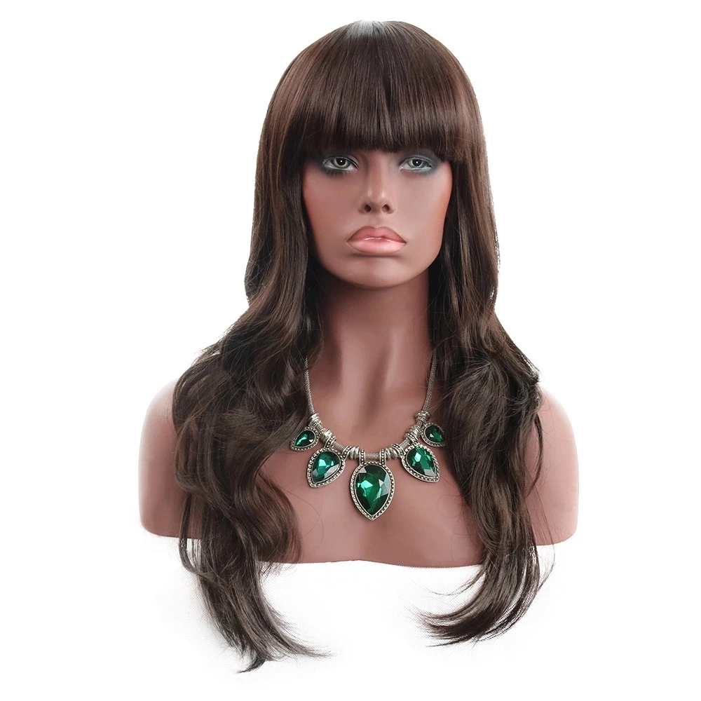 Длинные волнистые парики натуральный цвет для белых/черных женщин из