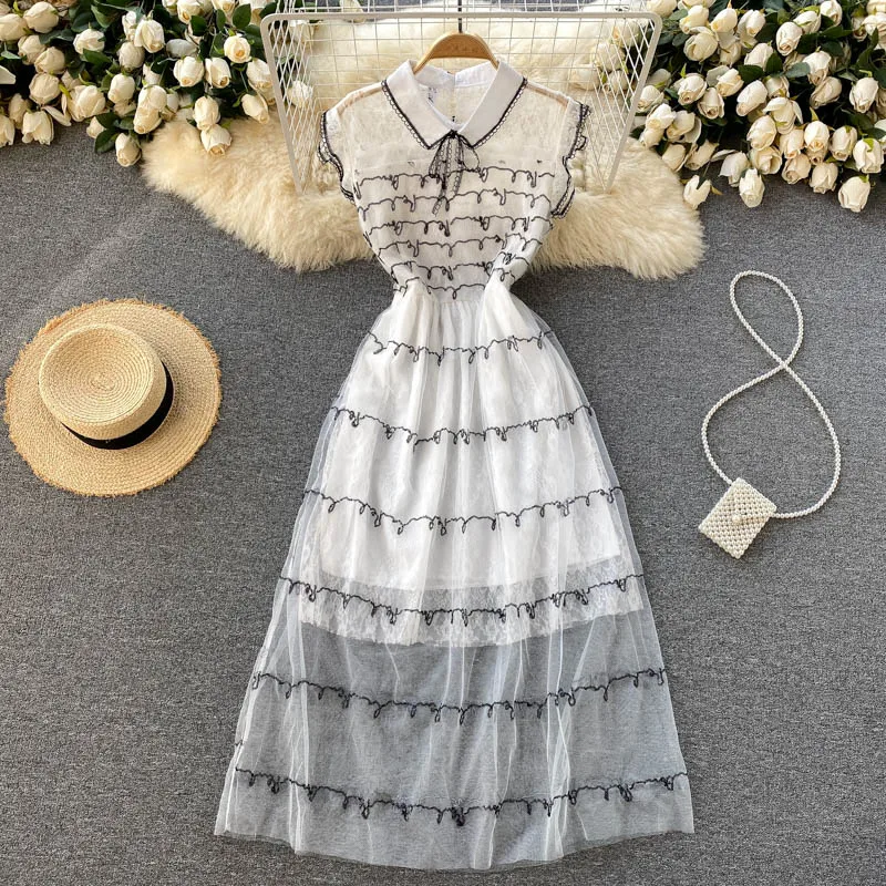 

платье летнее женское2021 Mesh Lace Mini Dress Short Short Mid Dress Women's Summer Dresses Women Lace Sexy Party robe femme