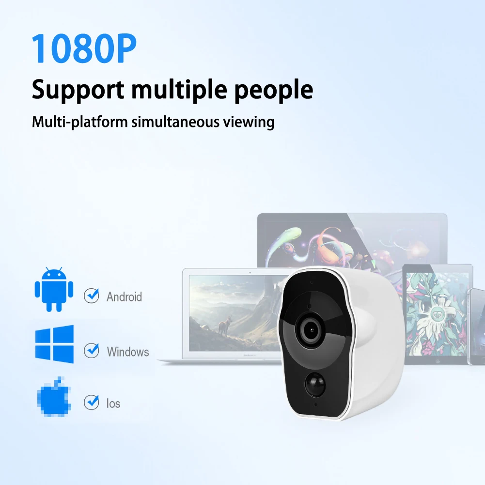 Беспроводная IP-камера с USB-зарядкой и питанием от аккумулятора 1080P | Безопасность