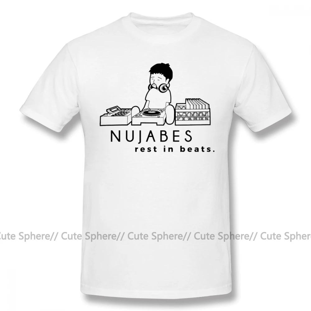 Футболка Samurai Champloo, Nujabes, футболка, 100 хлопок, графическая футболка, плюс размер, забавная Мужская Базовая футболка с коротким рукавом - Цвет: White