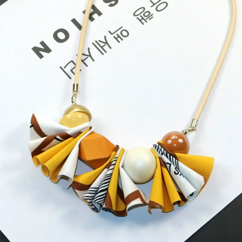 Дешевые Подвески ожерелье ручной работы длинный свитер женские ожерелья ткань