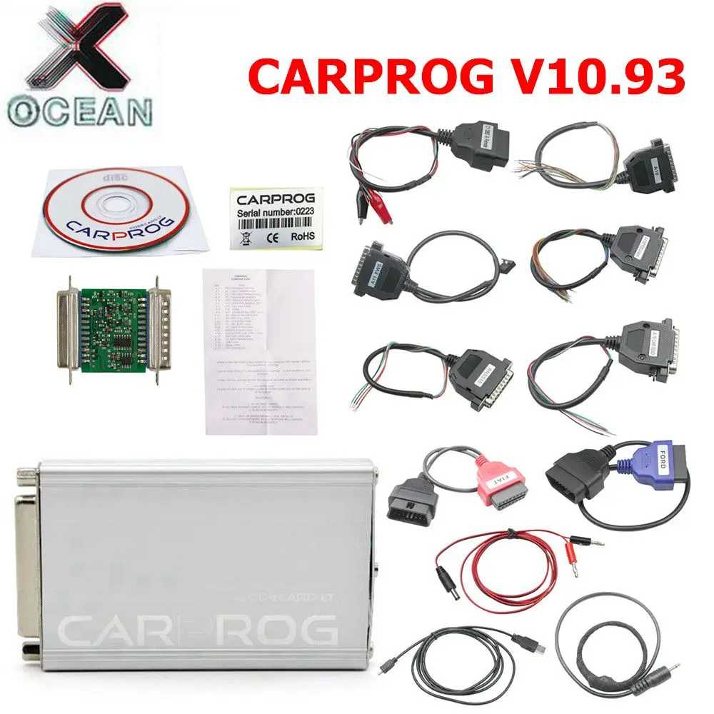 Бесплатный онлайн ключ Carprog FW V10.93 полный набор инструмент для ремонта автомобиля