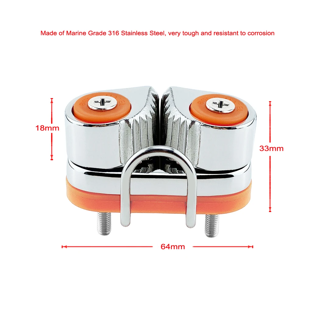 2X Stainless Steel 2 Row Matic Ball Bearing Cam Cleat leading Ring Pilates Equipment Boat Fast Entry Rope Wire Fairlead Sailing | Спорт и