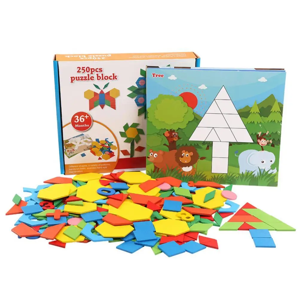 

Новинка 250 г., шт./компл., деревянные 3d-блоки геометрической формы, головоломка танграмма, настольная игра, головоломка, игрушка для детей, ран...