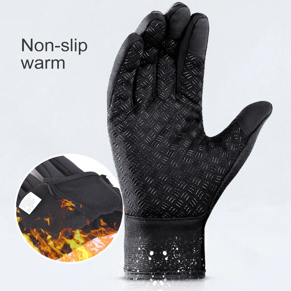 Теплые зимние перчатки унисекс с сенсорным экраном теплые пальцами для
