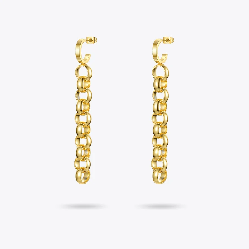 Женские серьги-подвески ENFASHION серьги из нержавеющей стали золотого цвета с