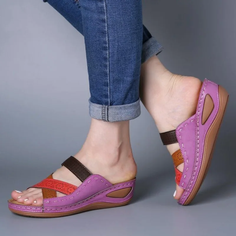 

2021 New Women's Slippers Brock Slope Heel Women's Sandals, Outdoor Fashion Women's Shoes Large Size 35-43 Shoes Woman Heels