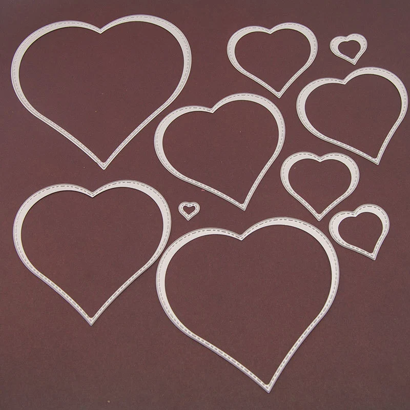 10 шт./компл. металлические Вырубные штампы в форме сердца трафарет высечка