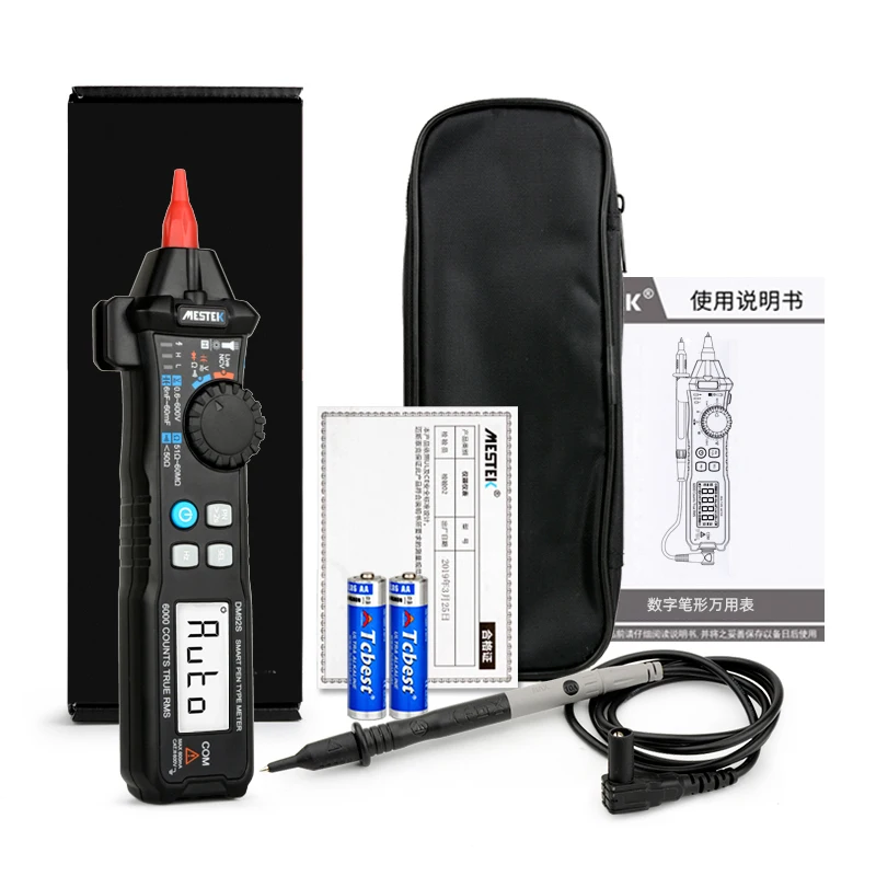 

MD92S/MD92B Digital Multimeter 6000 Counts Pocket Pen Style Auto Range/Smart Multimeter NCV Detection DC/AC Voltage multimeter