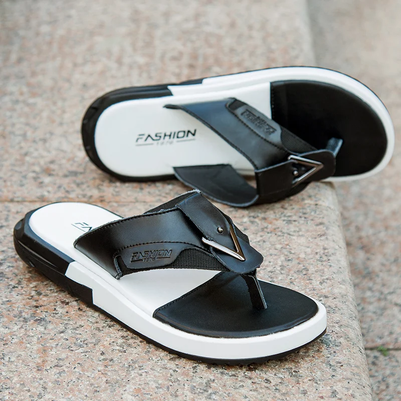 

bain couro sandalle soft ete men herren hombre for summer leather sandal flip genuine sandals sandles cuir rubber sandalias de