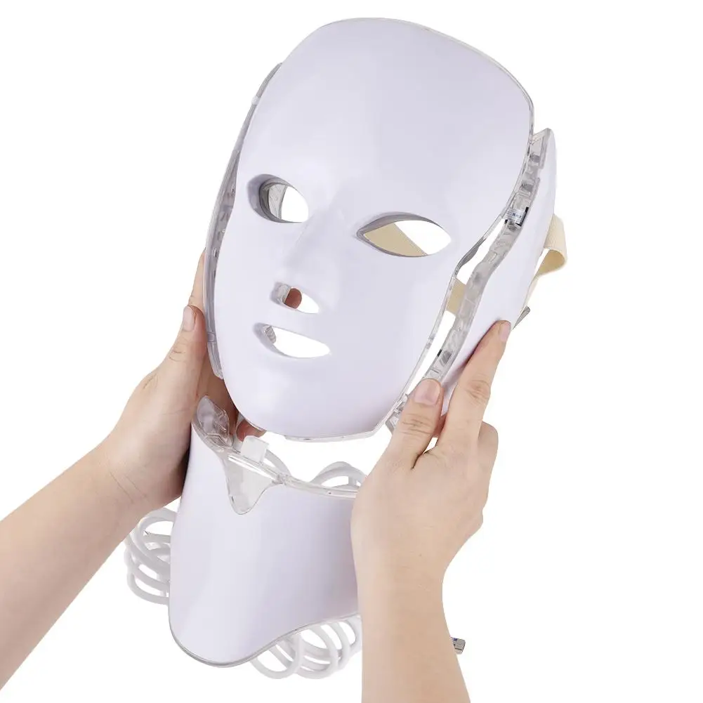 

US and European Regulations Colorful LED Beauty Care Device Photon Skin Rejuvenation Beauty Instrument with Neck Mask Set