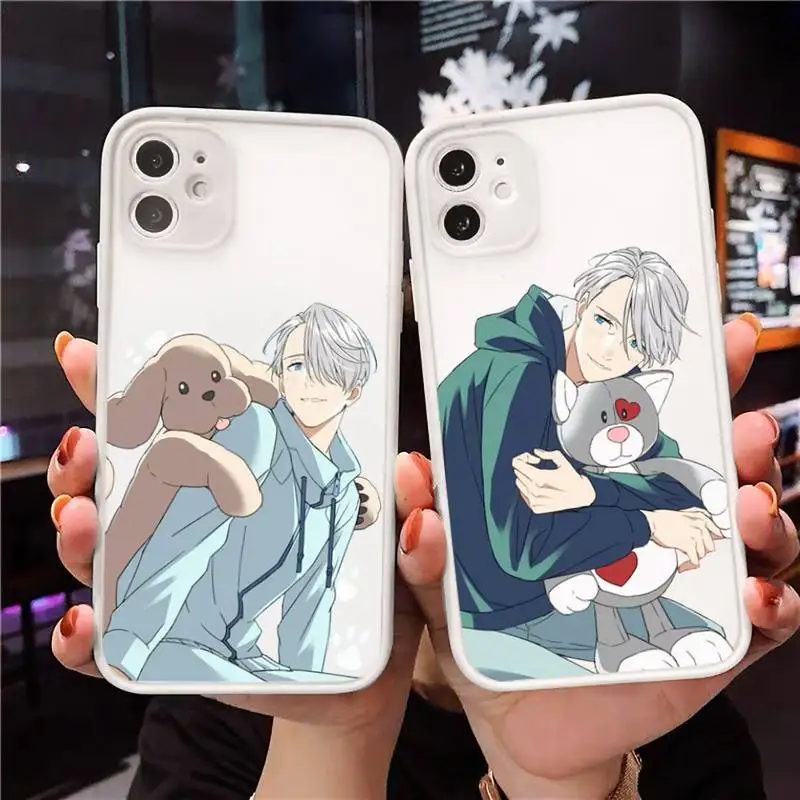 

Anime Yuri on Ice Phone Case Matte Transparent for iPhone 7 8 11 12 s mini pro X XS XR MAX Plus cover funda