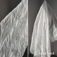 new pleated tulle fabric white folds diy background decor shirts skirts wedding dress clothes designer fabric