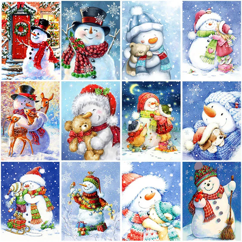 Алмазная 5D картина сделай сам снеговик алмазная вышивка мультяшная стразы