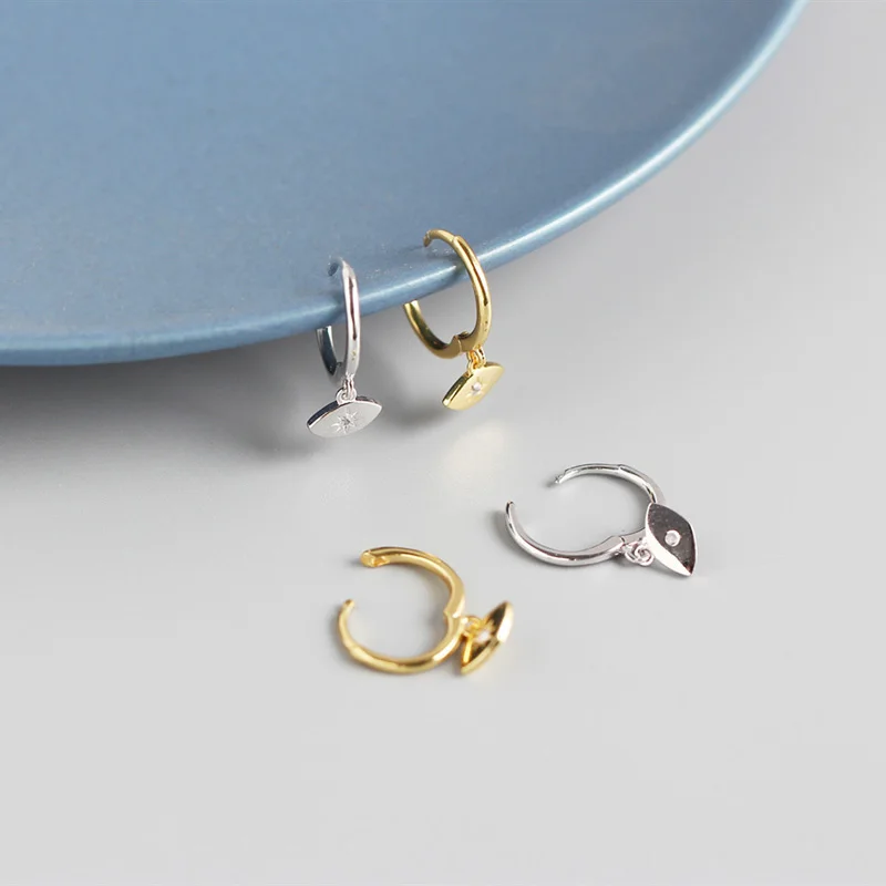 Женские серьги кольца с фианитами серебристые|Серьги-кольца| |