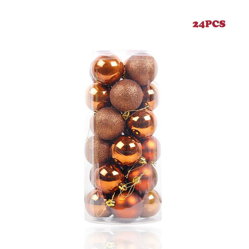 Chocolate 24 шт./партия, цветные рождественские шары 3-4-6-8 см, блестящие шары для рождественской елки, украшение для дома, украшение для бара и вечеринки - Цвет: Chocolate