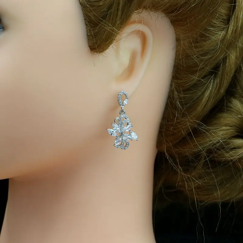 Модные свадебные серьги из стерлингового серебра 925 пробы ювелирные изделия