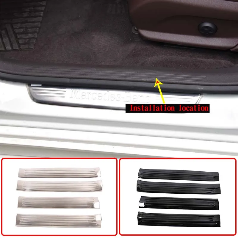 

Car Accessories Interior Stainless Steel Door Sill Scuff Plate Trim Thresholds Guards Sills for Mercedes-Benz GLS C257 2020-2021