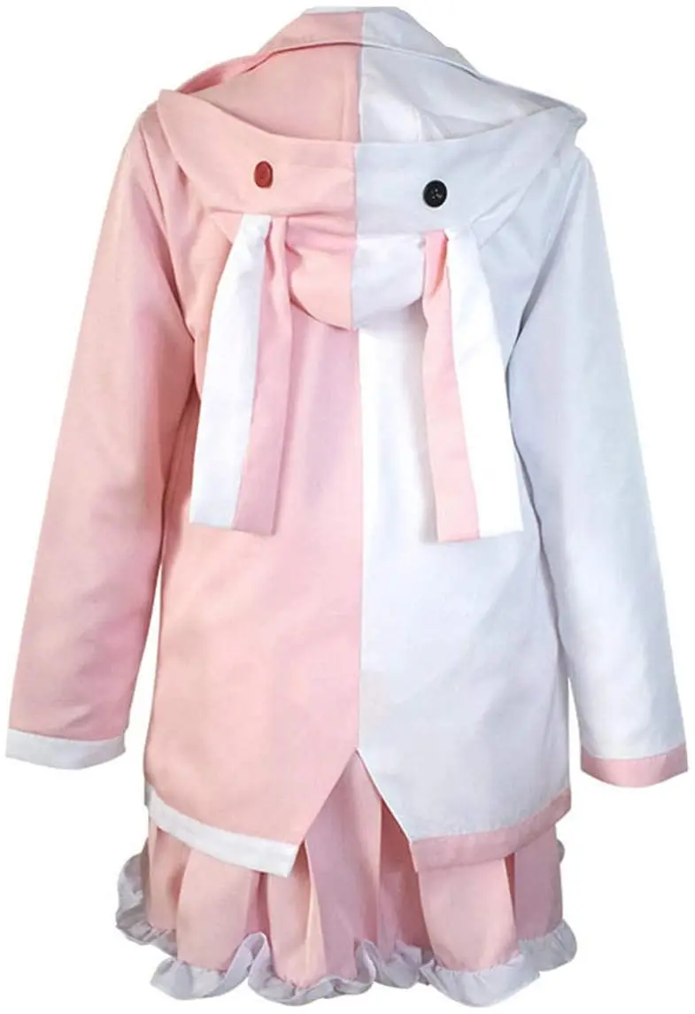 Для женщин Банни Monokuma Розовый Белый Толстовка с кроликом куртка Monomi Danganronpa