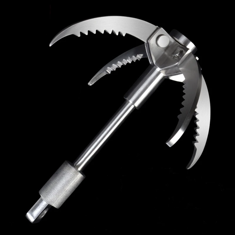 

Multifunction Stainless Steel Grappling Hook Folding 4 Claws Climbing Carabiner
