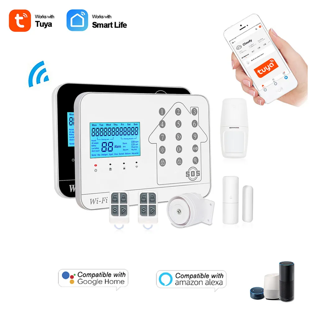 

Wi-Fi GSM PSTN домашняя система охранной сигнализации с беспроводным детектором датчика движения противокражная защита от кражи TUYA APP поддержка ...