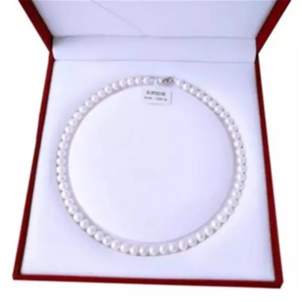 

2021 freshwater White South Sea Shell pearl necklace stones Round Beads Flower Clasp for women 8MM pearl jewelry