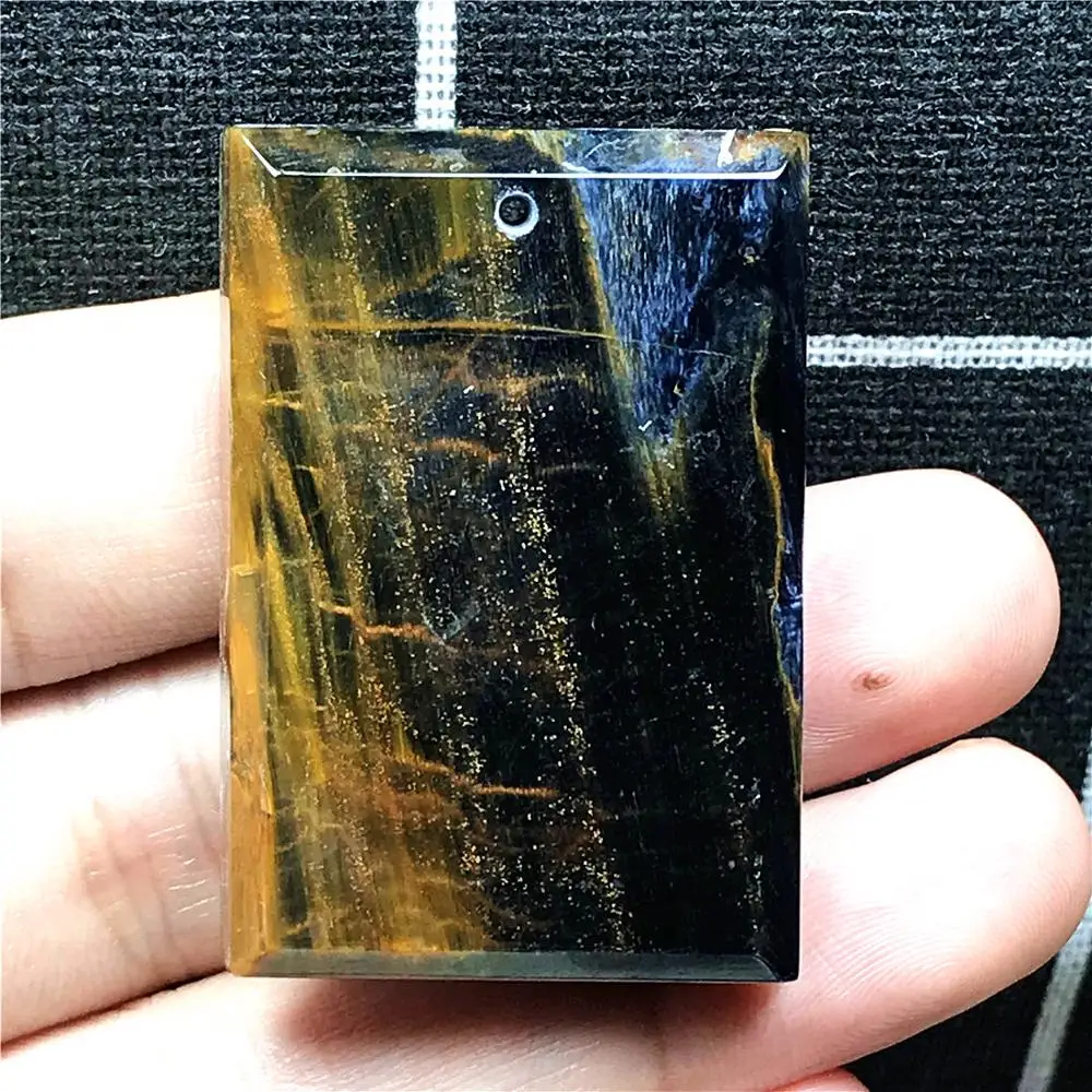 

Top Natural Blue Yellow Pietersite Pendant Jewelry For Woman Man Rectangle Crystal 42x29x8mm Beads Strong Energy Stone AAAAA