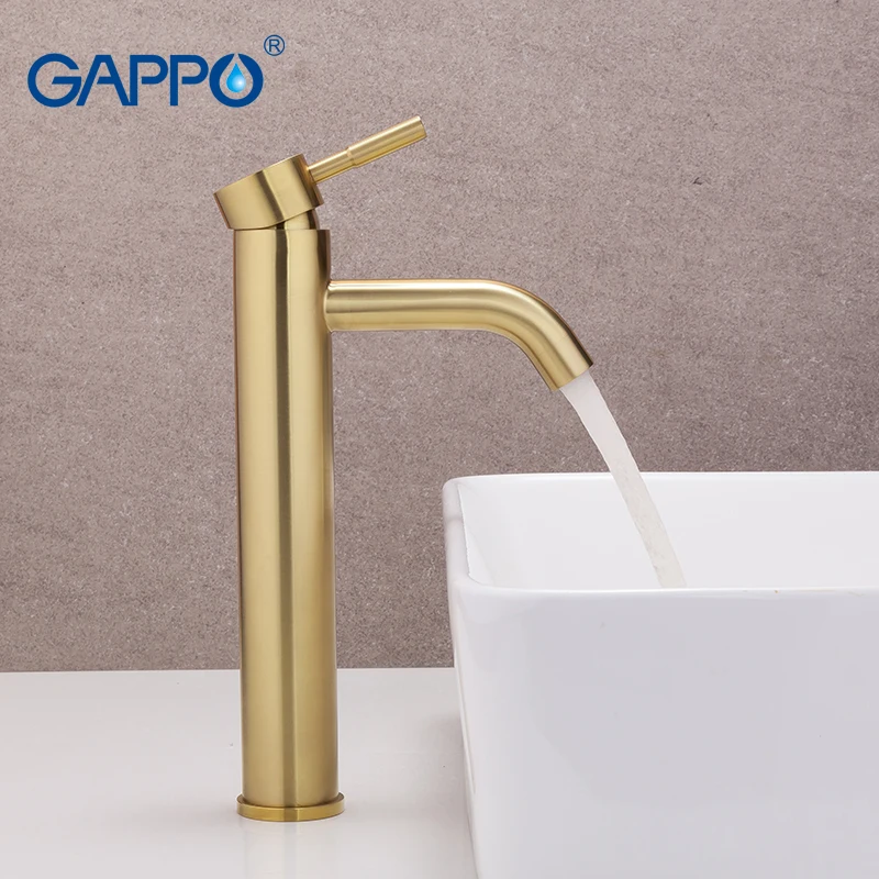 Смеситель для раковины GAPPO матовый золотой кран ванной комнаты из нержавеющей