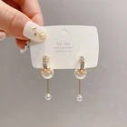 Женские длинные серьги с бантом и кисточками, в Корейском стиле